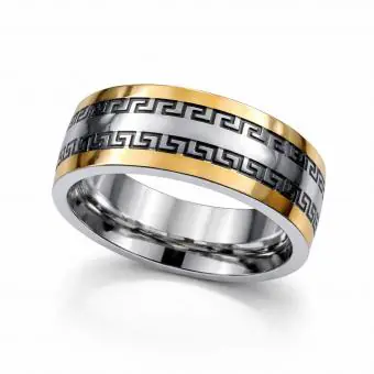ANEL MASCULINO AÇO BICOLOR - Código 16549608864